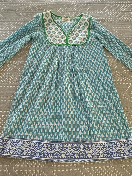 SZ Blockprints Dresses & Skirts - SZ Blockprints Jaipur Dress in Cornflower Blue - Patti print, size M